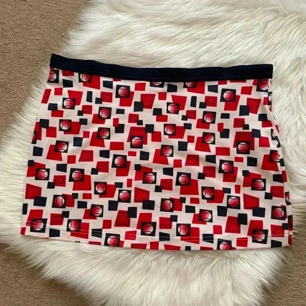 Tail Retro Pickleball Tennis Ball Polka Dot Print Skirt Large - Picture 4 of 5